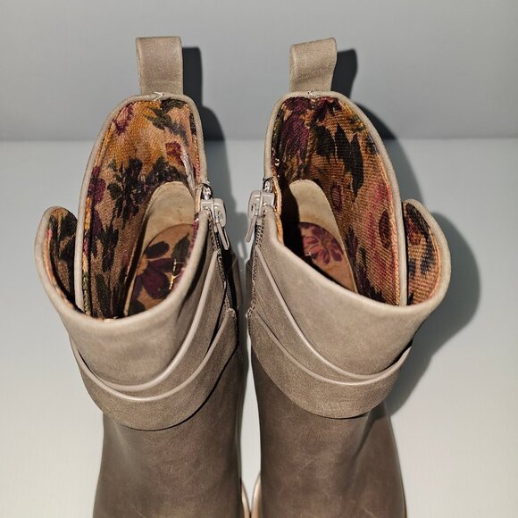 Korks By Kork Ease Shyla Ankle Boot Womens 9 Taupe Block Heel Buckle Strap NEW - Picture 10 of 15